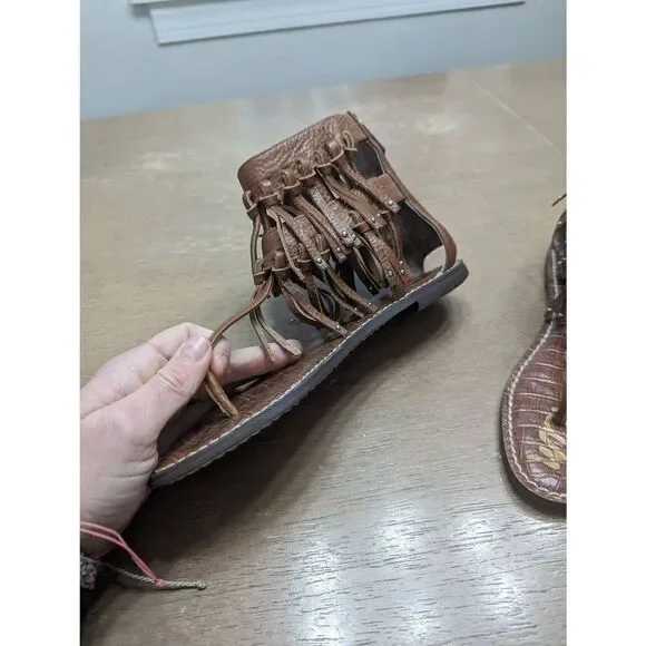 Sam Edelman Griffen Sandals women's size 6 black leather Bohemian Gladiator - Picture 6 of 9